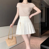 New Chinese A-Dress Skirt Women's Early Autumn Black Short Skirt New Bag Hip Skirt High Waist Thin 100-Fold Skirt Package Post
