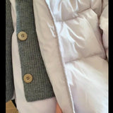 INSCEC Korean Version Of Fragrant Taro Quilted Knitted Collar Splicing Cotton Suit Super Good-Looking Coat Warm Cotton Clothes New Cotton Jacket
