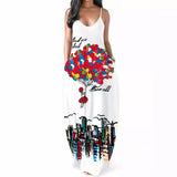 Wish New Summer Cool Sling Dress Print Temperament Street Large-Size Dress Woman