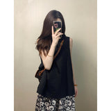 Summer Dopamine Sleeveless Top Women Summer New Set Of High-Waisted Hanging Feeling Relaxed A Word Broken Flower Long Skirt