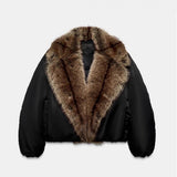 2025 Fashion New Autumn And Winter Retro Thick Thick Collar Short Cotton Coat Woman