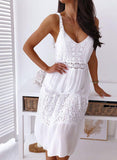 2025 New Sexy Lace Splicing Sling Beach Dress
