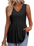 2025 New Women's Vest Flowing Lotus Leaf Side Top Women's Elegant Sleeveless V-Neck Doll Vest