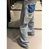 Light Blue Low-Rise Straight Tube Trousers Jeans Women's Small 2025 New Spring