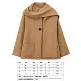 2025 Women's Autumn New Asymmetric Scarf Short Loose Knit Coat