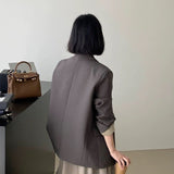2025 Early Autumn Design Small Man Korean Black Suit Temperament Gray Casual Small Suit Jacket Woman