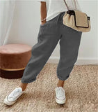 2025 Women Cotton Trousers Pocket Tight Slacks Women's Pants