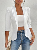 New Ladies Elegant Hollow Open Fables Solid Half-Sleeve Eye Embroidery Fashion Jacket