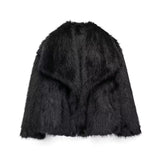 Women's Thick Lamb Fur Black Coat Women's Winter 2025 New Fur