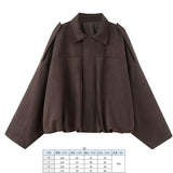 2025 Spring Pilot Jacket Bat Sleeve Zipper Loose Tuffen Jacket Women's Casual Jacket