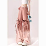 Fat Mm Dopamine Wearing Gradient Love Straps With Ripped Jeans Women's Large Size Loose Thin Broad Leg Pants