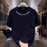 Cute Cotton Without Gender Short-Sleeved T-Shirt Men's Casual Half-Sleeved Neck Print Round Collar Top