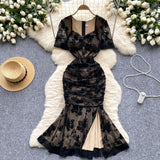Dinner Dress Female High-End Banquet Party Dress To Collect The Waist Thin Velvet Print Folded Open Pouse Long Dress