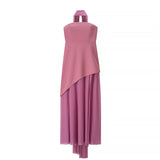 Women's Dress 2025 New Fashion Tie With Neck Tectorge Mesh Wiggle Dress