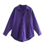2025 Street Fashion New Women's Clothing City Autumn Multi-Color V-Neck Casual Shirt