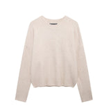 Women's New 2025 Casual Pure Color Long-Sleeved Soft Knitwear