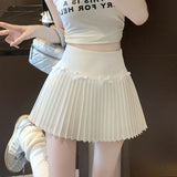 Zhang Yuanying's Same White Half-Dressed Woman's Summer New Hundred-Fold Skirt Sweet High-Waisted Thin A-Word Short Skirt