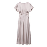 Spring 2025 New Women's Temperament Silk And Simoufry Dress
