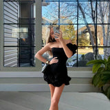 New Dress Tight Dress Irregular Lotus Ribs Waist Dress