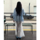 Yu Sister Pure Style Wearing White Lace Half-Dress Woman Spring New Design Sense A Word-Brace Hip Long Skirt