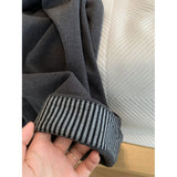 Simple Temperament Gray High-Waisted Striped Curly-Fried Casual Pants Women's Spring And Autumn New Commuter Loose Broad-Legged Pants