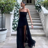 Women's Dress 2025 New Fashion Tie With Neck Tectorge Mesh Wiggle Dress