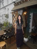 Purple High-Waisted Floral Half-Dress Woman's Summer Thin Loose A-Shaped Skirt Loose One-Step Bag-And-Swum Long Skirt