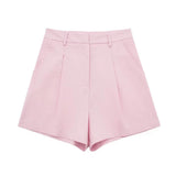 Women's 2025 Spring New Fashioned Colored Flax-Blend Vest + Shorts Set