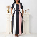 New Women's Clothing New Temperament Fashion Fashion Dress Short Sleeve Long Skirt