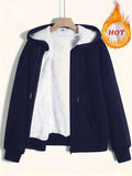 New Women's Winter Explosion Warm Plush Hoodie Jacket