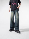 Heavy Industry Embroidered Jeans Men's Spring And Summer Trend Hop Hop Trousers Hip-Hop Loose Broad-Legged Trousers