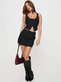 Middle East New Women's Fashion Casual Elegant Design Vest Skirt Set