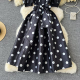 Dinner Dress Female High-End Light Luxury Famous Bubble Bubble Sleeve Dress Design Feel Waist Strap Fluffy French Dress