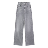 Fashion Classic Water Wash Jeans 2025 Spring High-Rise Straight Slack Trousers Women