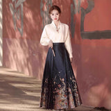New Chinese Style Dragon Year Horse Face Dress Suit 2025 New Spring And Autumn Improved Ming Ancient Costume Two Sets