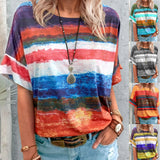 Explosion Women's Clothing 2025 New Summer Gradient Girl Short-Sleeved T-Shirt