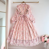 French-Covered Court-Style Long Dress With Heavy Embroidered Lace Dress Elegant
