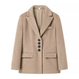 Women's Clothing 2025 Spring New Fashion Free Single Row Buckle Long Hair Suit Jacket