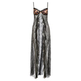 2025 New Women's Fashion Trend Sexy Leopard Lace Body Hollow Sling Vest Woman