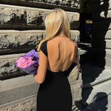 2025 Autumn Fashion Trend Women's New Short-Sleeved Round Collar Body And Hip-Back Dress