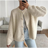 Autumn/Winter 2025 Women's Comfortable Casual Solid-Colored Knitted Shirt Jacket