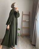 Spring And Autumn New Muslim Women's Clothing Pure Color Elegant Fashion Loose-Fitting Suit