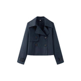 Women's 2025 New Double-Dbutled Short Wind Coat