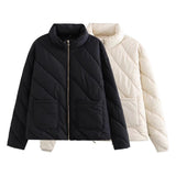 Autumn And Winter New Twill Quilt Cotton Jacket Jacket With Long Sleeves To Keep Warm
