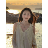 French Niche Design Feels The Shoulder Dress Summer Seaside Holiday Wind Beautiful Long Dress