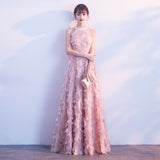 White Feather Hanging Neck Open Shoulder Fashion Atmosphere Thin Long Skirt Evening Dress Students Graduation Performance Choral Costume