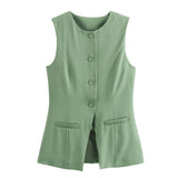 Women's Clothing 2025 Summer New Women's Four-Color Fashion Repair Vest + Shorts Suit Women