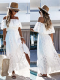 Bohemian Lace Dress White Beach Dress New Chest-In-A-Side Sexy Dress Woman