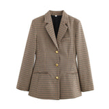 Women's Clothing 2025 Spring New Fashion Thousand Bird With Belt Suit Jacket