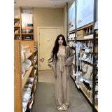 Korean Version Of The Gentle Wind Set Of Shirts And Bows Knitted Shirt Straight Slacks Three Sets Of Women